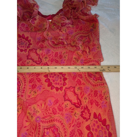 Alyn Paige Floral Paisley Dress 13/14 V Neck USA Made Y2K Romantic Feminine - Picture 8 of 10